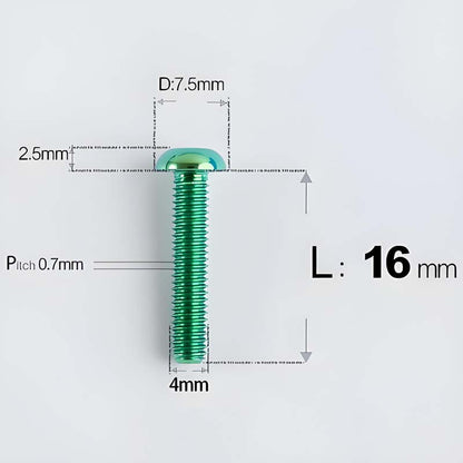 M4 X 6/8/10/12/25MM Button Head Cap Bolts Titanium Bolt For Road Bike