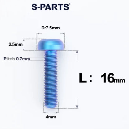 M4 X 6/8/10/12/25MM Button Head Cap Bolts Titanium Bolt For Road Bike