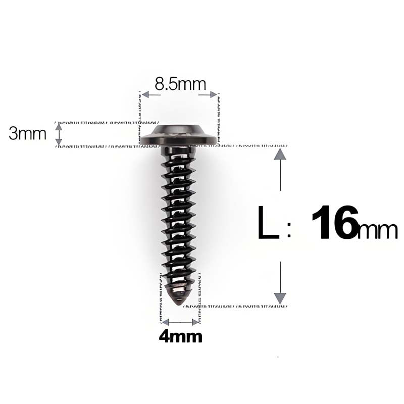 M4 X L12 - 30mm Titanium Screws For E-bike And Motorcycle Body Panels - HD8.5