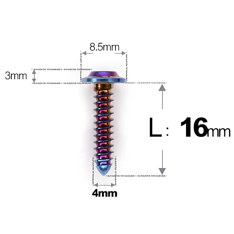 M4 X L12 - 30mm Titanium Screws For E-bike And Motorcycle Body Panels - HD8.5