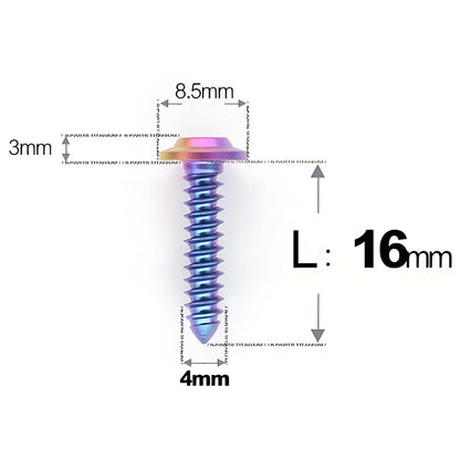 M4 X L12 - 30mm Titanium Screws For E-bike And Motorcycle Body Panels - HD8.5