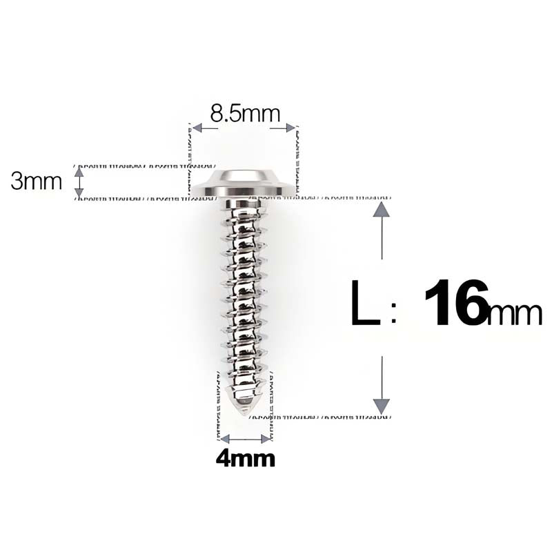 M4 X L12 - 30mm Titanium Screws For E-bike And Motorcycle Body Panels - HD8.5