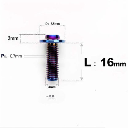 M4 X 6/10/20/30 Button Head Bolts For Electric Motorcycle - Titanium