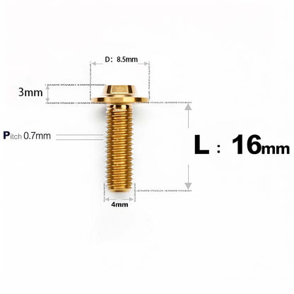 M4 X 6/10/20/30 Button Head Bolts For Electric Motorcycle - Titanium