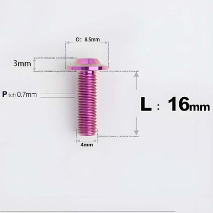 M4 X 6/10/20/30 Button Head Bolts For Electric Motorcycle - Titanium