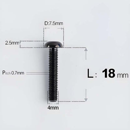 M4 X 6/8/10/12/25MM Button Head Cap Bolts Titanium Bolt For Road Bike