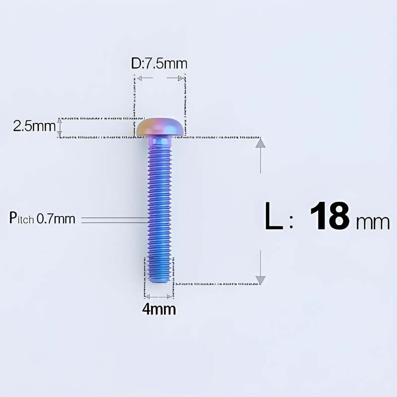M4 X 6/8/10/12/25MM Button Head Cap Bolts Titanium Bolt For Road Bike