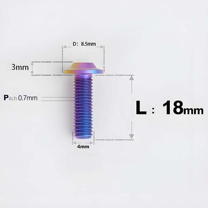 M4 X 6/10/20/30 Button Head Bolts For Electric Motorcycle - Titanium