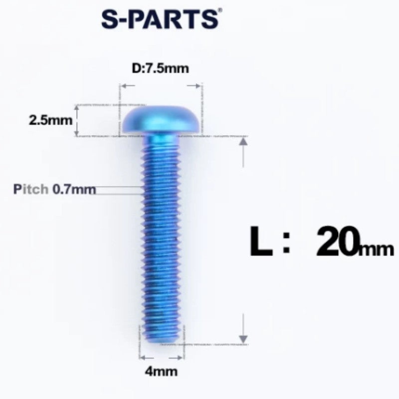 M4 X 6/8/10/12/25MM Button Head Cap Bolts Titanium Bolt For Road Bike