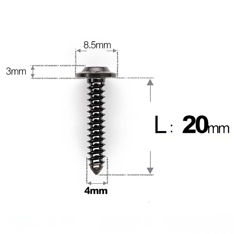 M4 X L12 - 30mm Titanium Screws For E-bike And Motorcycle Body Panels - HD8.5