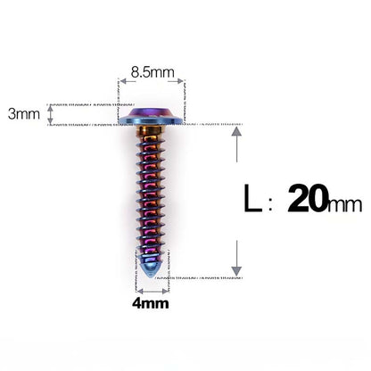 M4 X L12 - 30mm Titanium Screws For E-bike And Motorcycle Body Panels - HD8.5