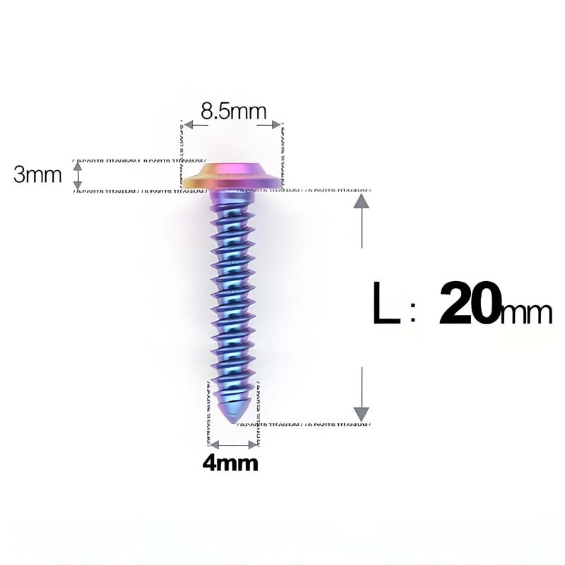 M4 X L12 - 30mm Titanium Screws For E-bike And Motorcycle Body Panels - HD8.5