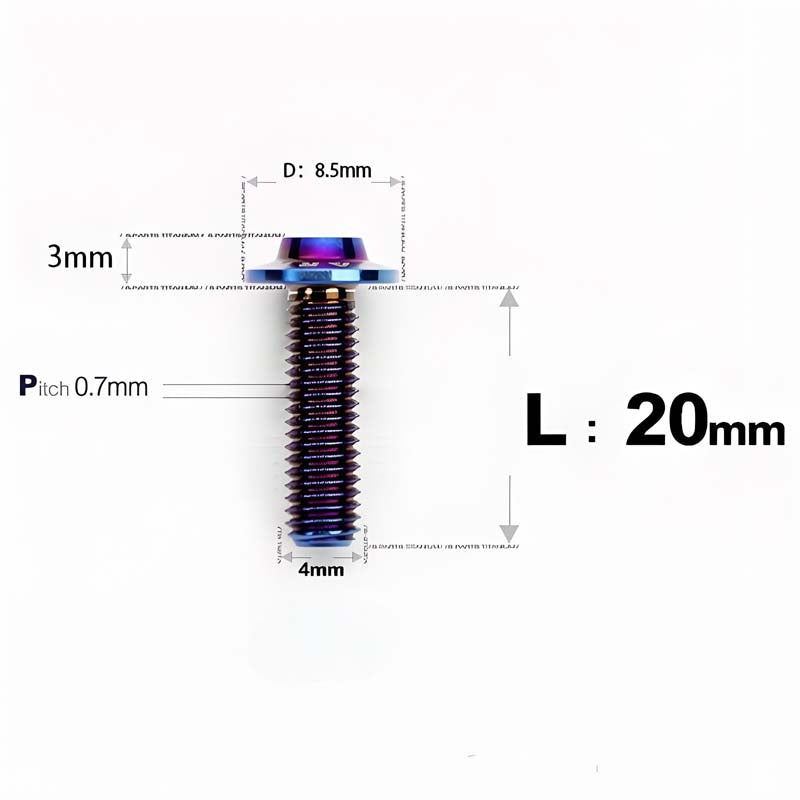 M4 X 6/10/20/30 Button Head Bolts For Electric Motorcycle - Titanium