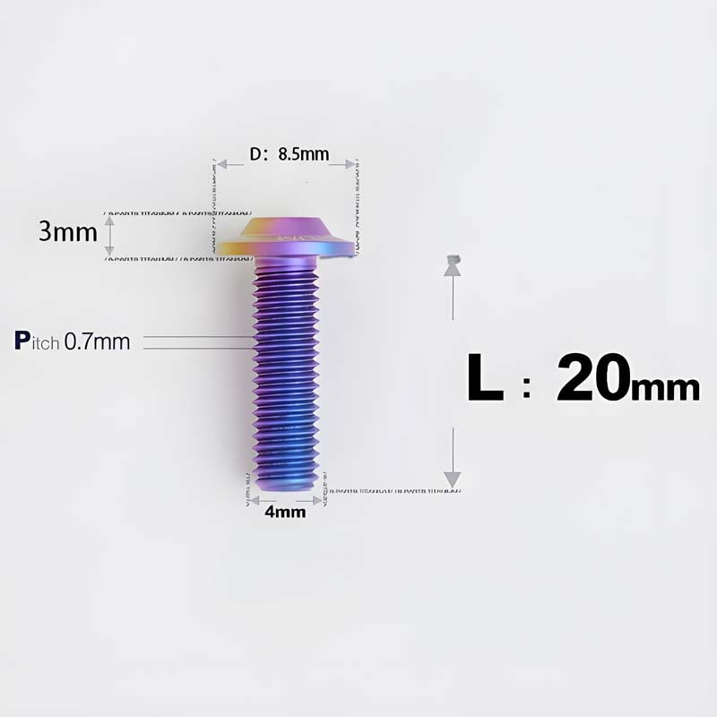 M4 X 6/10/20/30 Button Head Bolts For Electric Motorcycle - Titanium
