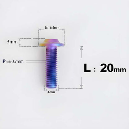M4 X 6/10/20/30 Button Head Bolts For Electric Motorcycle - Titanium