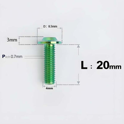 M4 X 6/10/20/30 Button Head Bolts For Electric Motorcycle - Titanium