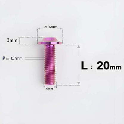 M4 X 6/10/20/30 Button Head Bolts For Electric Motorcycle - Titanium