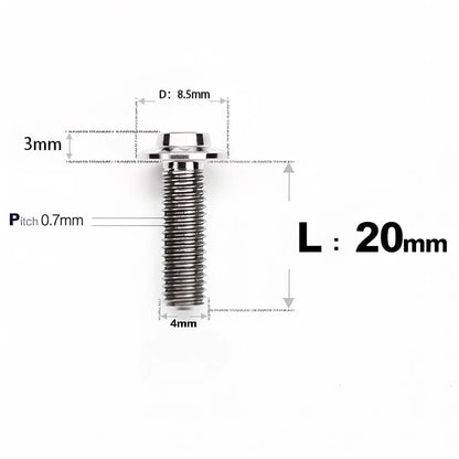 M4 X 6/10/20/30 Button Head Bolts For Electric Motorcycle - Titanium