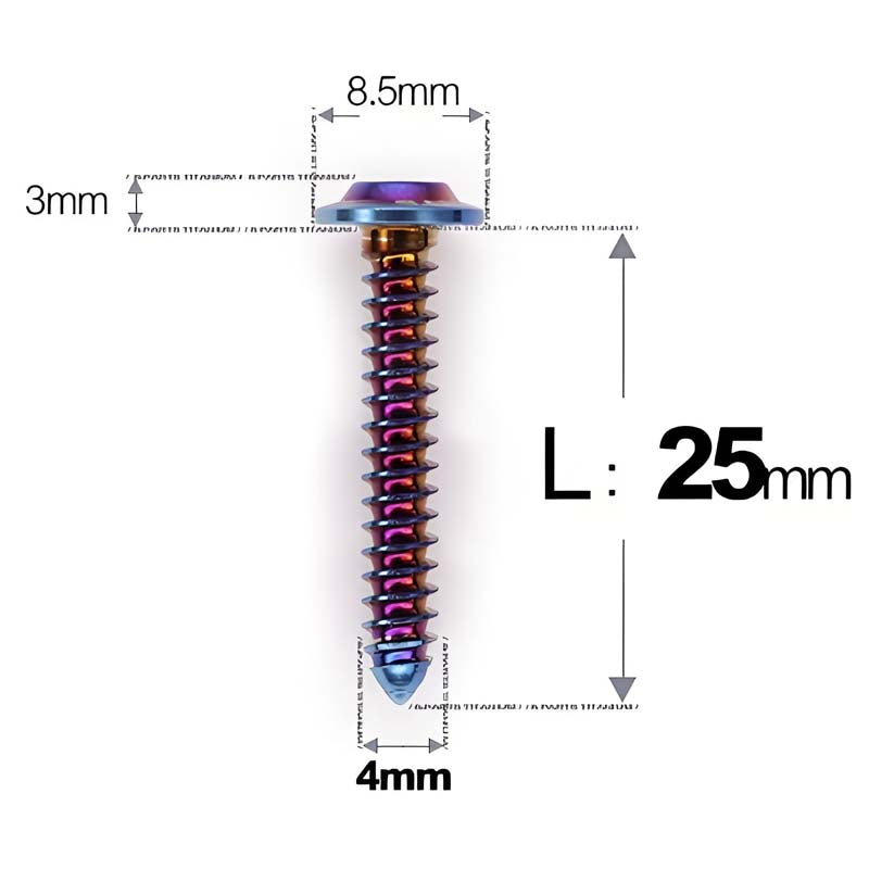 M4 X L12 - 30mm Titanium Screws For E-bike And Motorcycle Body Panels - HD8.5
