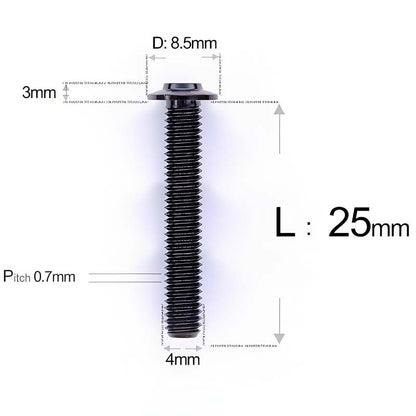 M4 X 6/10/20/30 Button Head Bolts For Electric Motorcycle - Titanium