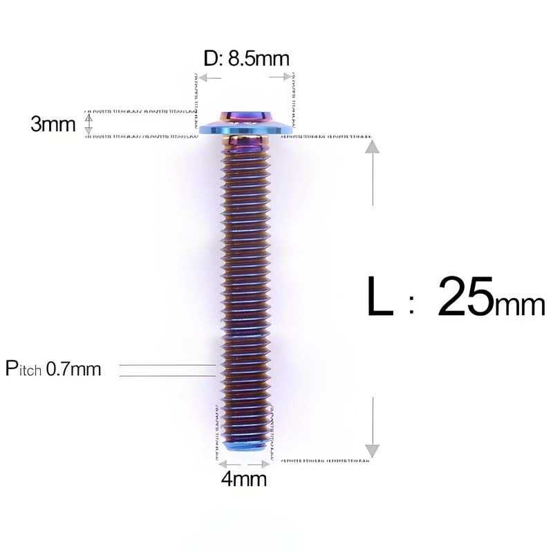 M4 X 6/10/20/30 Button Head Bolts For Electric Motorcycle - Titanium