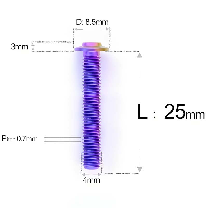 M4 X 6/10/20/30 Button Head Bolts For Electric Motorcycle - Titanium