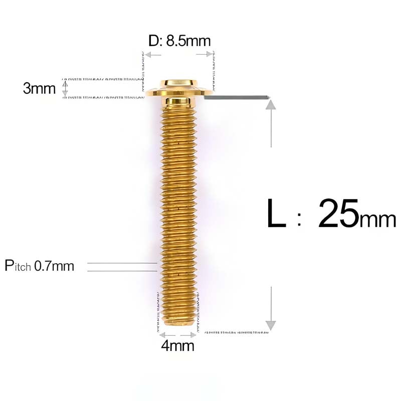 M4 X 6/10/20/30 Button Head Bolts For Electric Motorcycle - Titanium