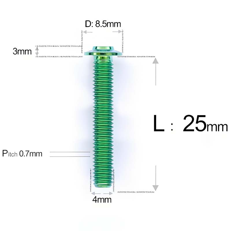 M4 X 6/10/20/30 Button Head Bolts For Electric Motorcycle - Titanium