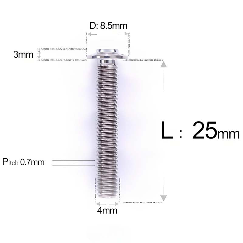 M4 X 6/10/20/30 Button Head Bolts For Electric Motorcycle - Titanium