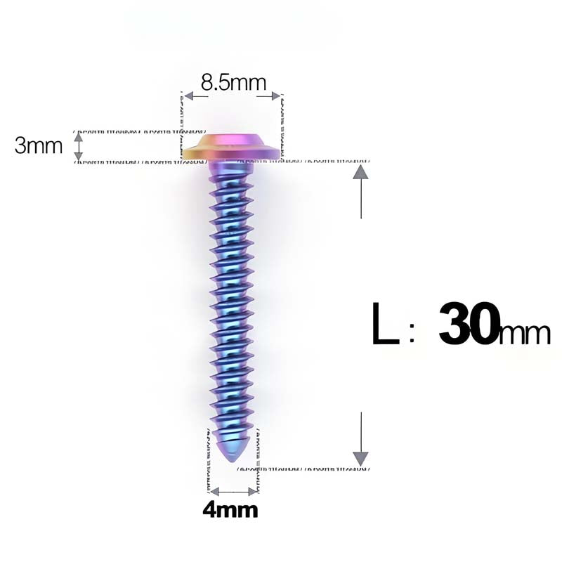 M4 X L12 - 30mm Titanium Screws For E-bike And Motorcycle Body Panels - HD8.5