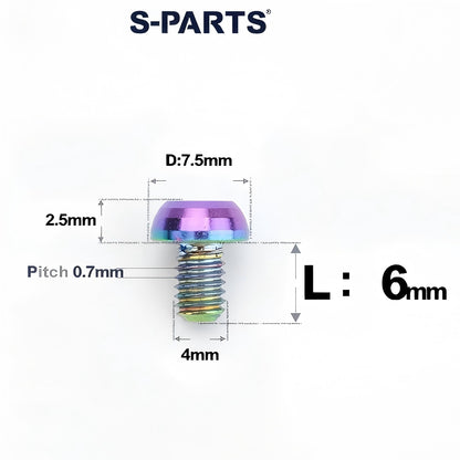 M4 X 6/8/10/12/25MM Button Head Cap Bolts Titanium Bolt For Road Bike