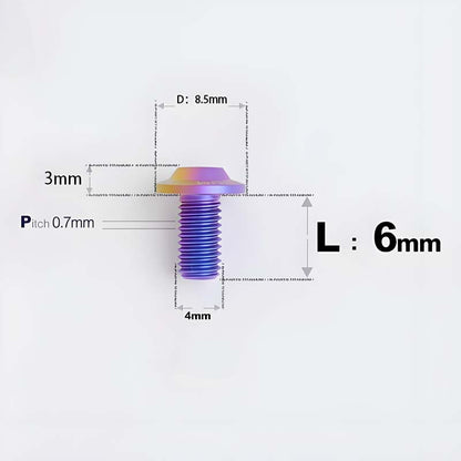 M4 X 6/10/20/30 Button Head Bolts For Electric Motorcycle - Titanium