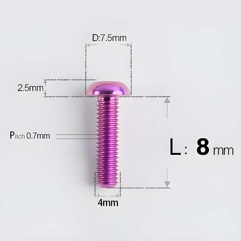 M4 X 6/8/10/12/25MM Button Head Cap Bolts Titanium Bolt For Road Bike