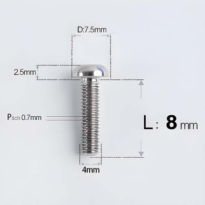 M4 X 6/8/10/12/25MM Button Head Cap Bolts Titanium Bolt For Road Bike