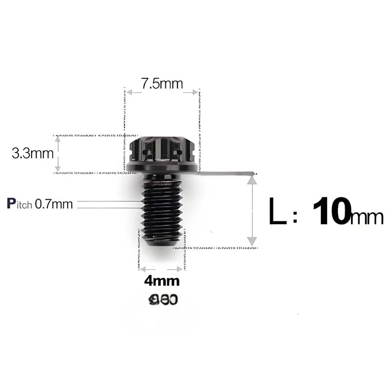 M4 × L6/8/10-25mm Titanium Alloy Bolts For Motorcycle