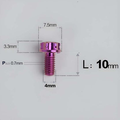 M4 × L6/8/10-25mm Titanium Alloy Bolts For Motorcycle