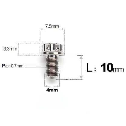 M4 × L6/8/10-25mm Titanium Alloy Bolts For Motorcycle