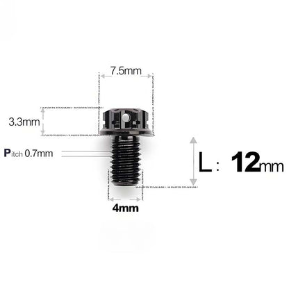 M4 × L6/8/10-25mm Titanium Alloy Bolts For Motorcycle
