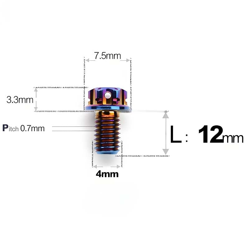 M4 × L6/8/10-25mm Titanium Alloy Bolts For Motorcycle