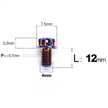 M4 × L6/8/10-25mm Titanium Alloy Bolts For Motorcycle