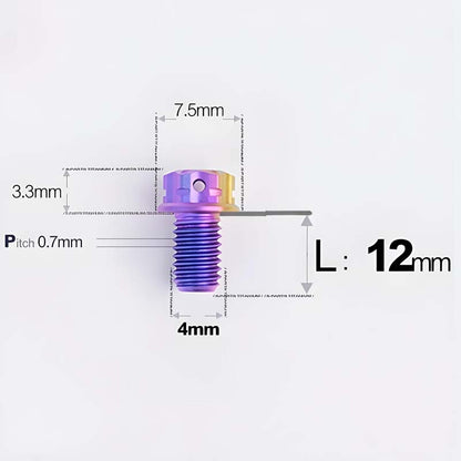 M4 × L6/8/10-25mm Titanium Alloy Bolts For Motorcycle
