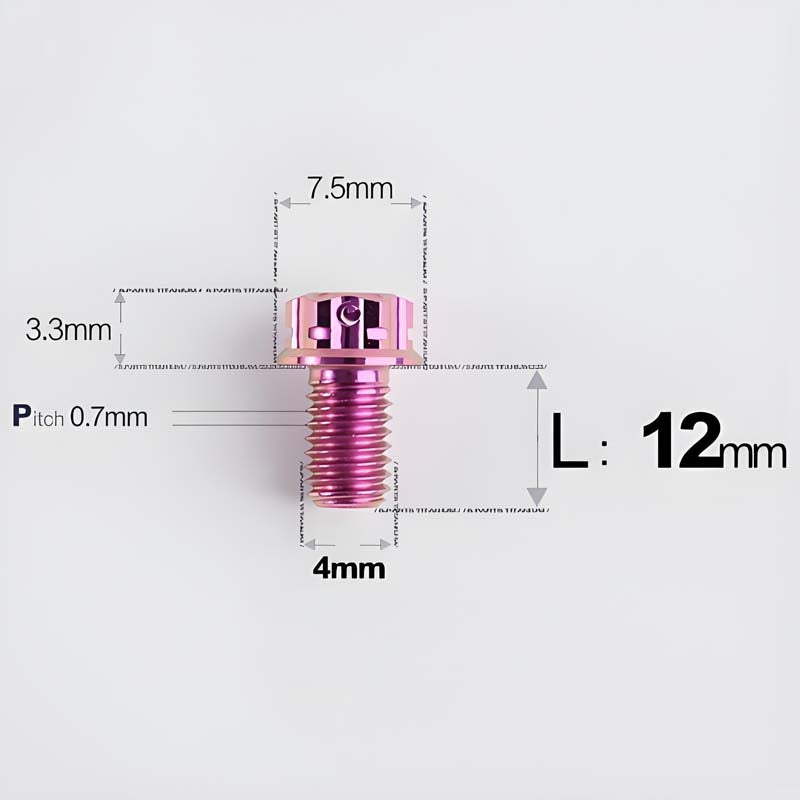 M4 × L6/8/10-25mm Titanium Alloy Bolts For Motorcycle
