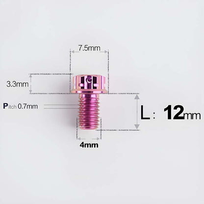 M4 × L6/8/10-25mm Titanium Alloy Bolts For Motorcycle
