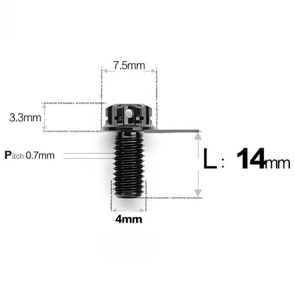 M4 × L6/8/10-25mm Titanium Alloy Bolts For Motorcycle
