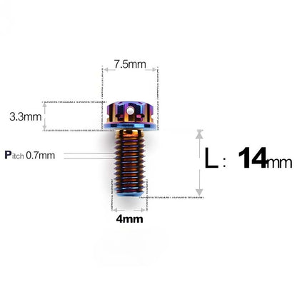 M4 × L6/8/10-25mm Titanium Alloy Bolts For Motorcycle