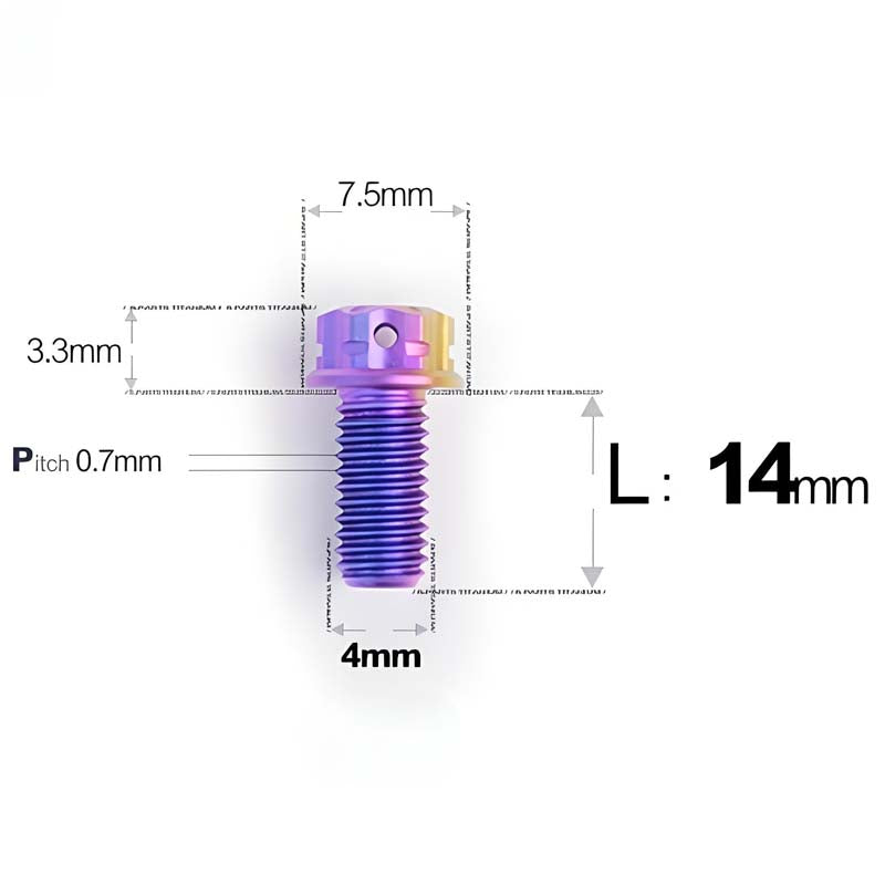 M4 × L6/8/10-25mm Titanium Alloy Bolts For Motorcycle