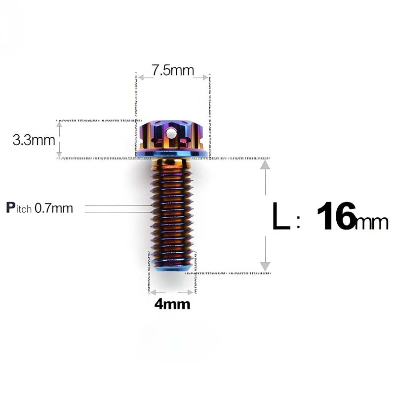 M4 × L6/8/10-25mm Titanium Alloy Bolts For Motorcycle