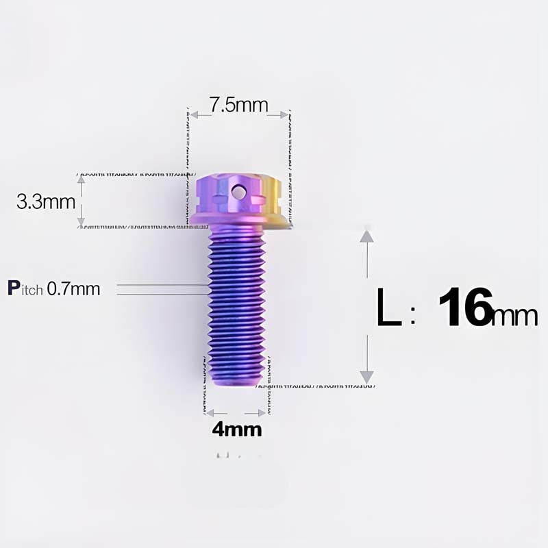 M4 × L6/8/10-25mm Titanium Alloy Bolts For Motorcycle