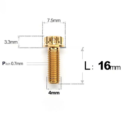 M4 × L6/8/10-25mm Titanium Alloy Bolts For Motorcycle