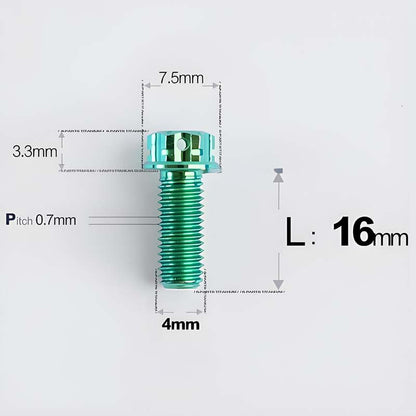 M4 × L6/8/10-25mm Titanium Alloy Bolts For Motorcycle